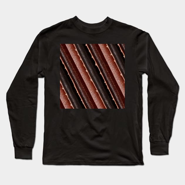 Brown Imitation leather, natural and ecological leather print #15 Long Sleeve T-Shirt by Endless-Designs